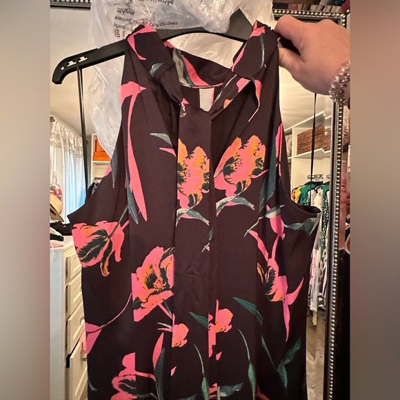 MILLY Adrian Floral Halterneck Midi Dress size 10 NWT - Picture 4 of 8